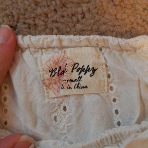 White floral strapless crop top - Picture 2 of 2